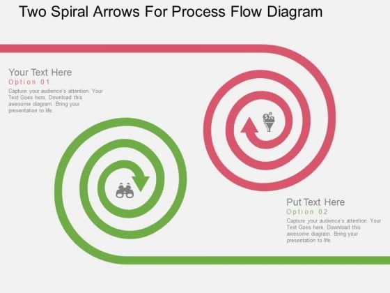 Two Spiral Arrows For Process Flow Diagram Powerpoint Template Two Spiral Arrows For Process Flow Diagram Powerpoint Template