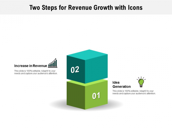 Two Steps For Revenue Growth With Icons Ppt PowerPoint Presentation File Formats PDF