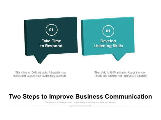 Two Steps To Improve Business Communication Ppt PowerPoint Presentation File Designs Download PDF