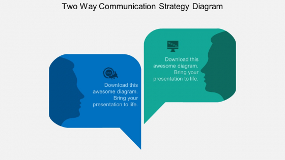 Two Way Communication Strategy Diagram Powerpoint Template