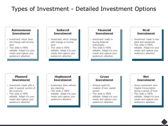 Types Of Investment Detailed Investment Options Ppt PowerPoint Presentation Professional Objects Types Of Investment Detailed Investment Options Ppt PowerPoint Presentation Professional Objects
