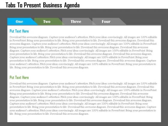 Tabs To Present Business Agenda Presentation Template