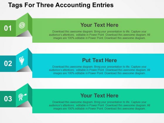 Tags For Three Accounting Entries PowerPoint Template Tags For Three Accounting Entries PowerPoint Template