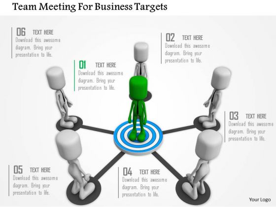 Team Meeting For Business Targets PowerPoint Templates