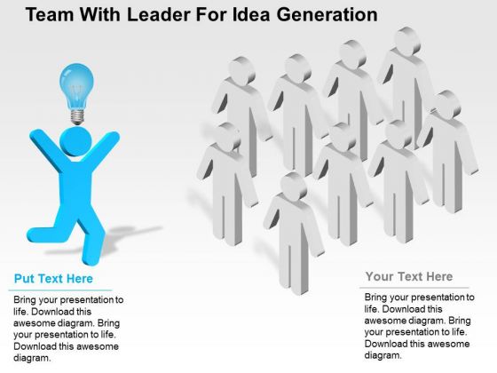 Team With Leader For Idea Generation PowerPoint Template Team With Leader For Idea Generation PowerPoint Template