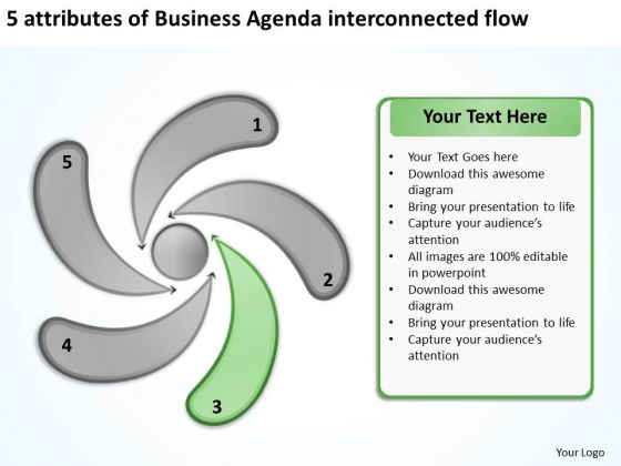 Templates Free Download Agenda Interconnected Flow Business Plan Creator PowerPoint Slides