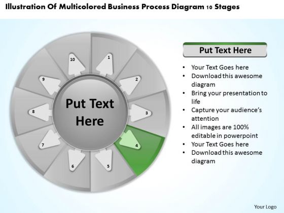Templates Process Diagram 10 Stages Business Plan PowerPoint