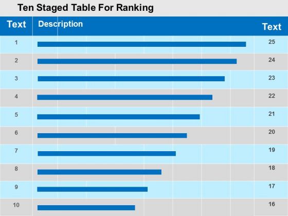 Ten Staged Table For Ranking PowerPoint Template Ten Staged Table For Ranking PowerPoint Template