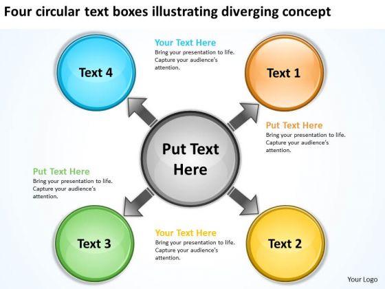 Text Boxes Illustrating Diverging Concept Processs And PowerPoint Templates Text Boxes Illustrating Diverging Concept Processs And PowerPoint Templates