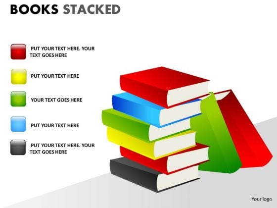 Textbook Books Stacked PowerPoint Slides And Ppt Diagram Templates