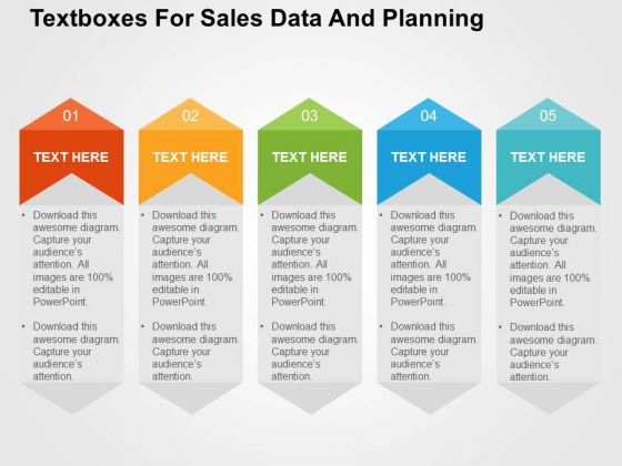 Textboxes For Sales Data And Planning PowerPoint Template Textboxes For Sales Data And Planning PowerPoint Template