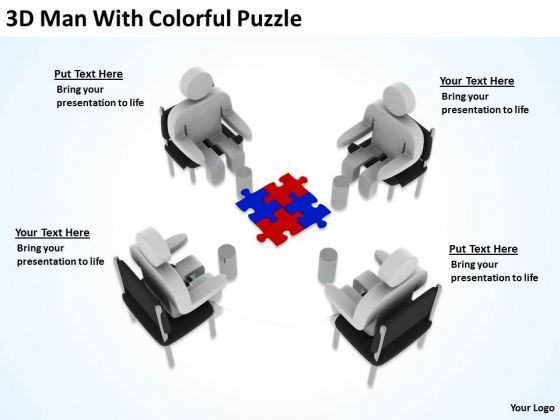 The Business People 3d Man With Colorful Puzzle PowerPoint Slides The Business People 3d Man With Colorful Puzzle PowerPoint Slides