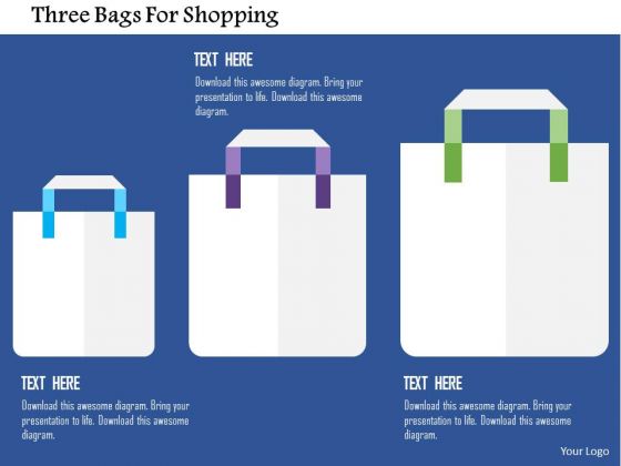 Three Bags For Shopping Presentation Template Three Bags For Shopping Presentation Template