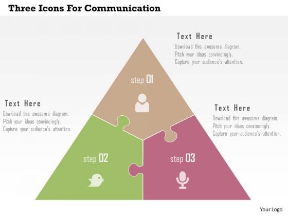 Three Icons For Communication Presentation Template Three Icons For Communication Presentation Template