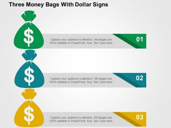 Three Money Bags With Dollar Signs PowerPoint Templates Three Money Bags With Dollar Signs PowerPoint Templates