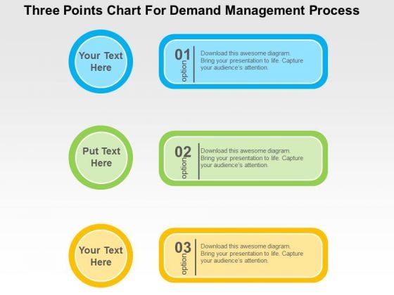 Three Ponits Chart For Demand Management Process PowerPoint Template Three Ponits Chart For Demand Management Process PowerPoint Template