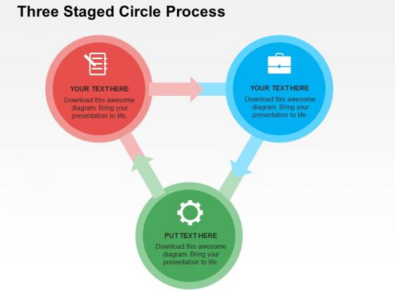 Three Staged Circle Process PowerPoint Template Three Staged Circle Process PowerPoint Template