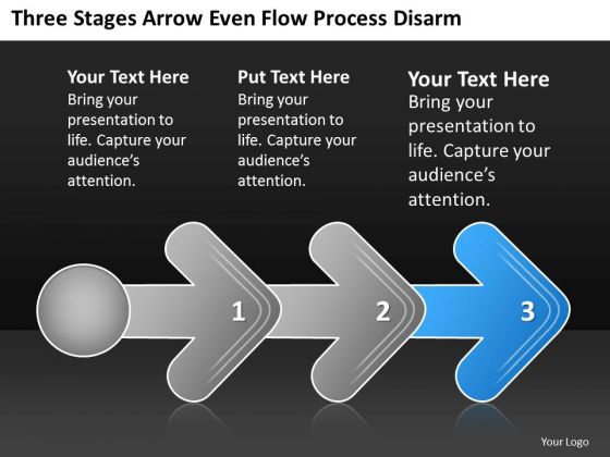 Three Stages Arrow Even Flow Process Digarm Free Business Plan PowerPoint Templates Three Stages Arrow Even Flow Process Digarm Free Business Plan PowerPoint Templates