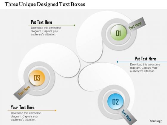 Three Unique Designed Text Boxes Presentation Template Three Unique Designed Text Boxes Presentation Template