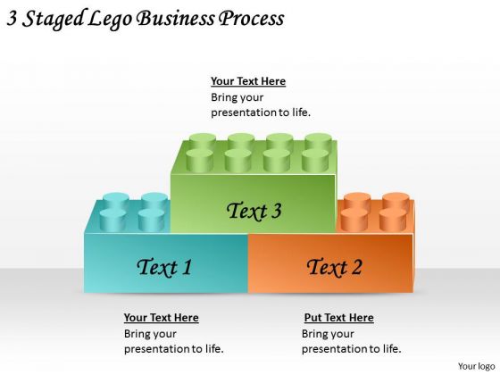 Timeline PowerPoint Template 3 Staged Lego Business Process
