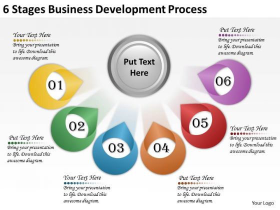 Timeline PowerPoint Template 6 Stages Business Development Process