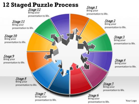 Timeline Ppt Template 12 Staged Puzzle Process Timeline Ppt Template 12 Staged Puzzle Process