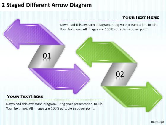 Timeline Ppt Template 2 Staged Different Arrow Diagram