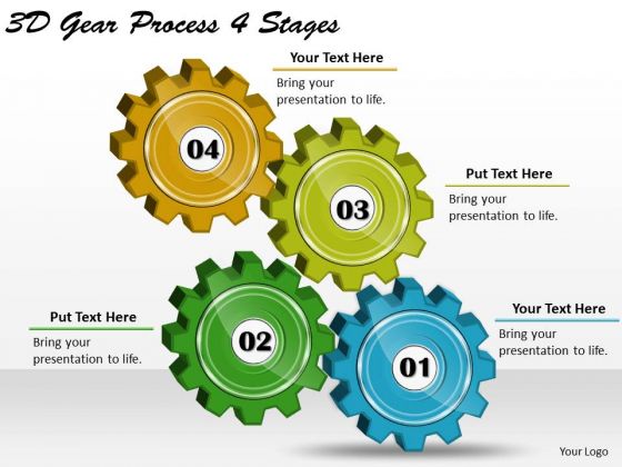 Timeline Ppt Template 3d Gear Process 4 Stages Timeline Ppt Template 3d Gear Process 4 Stages
