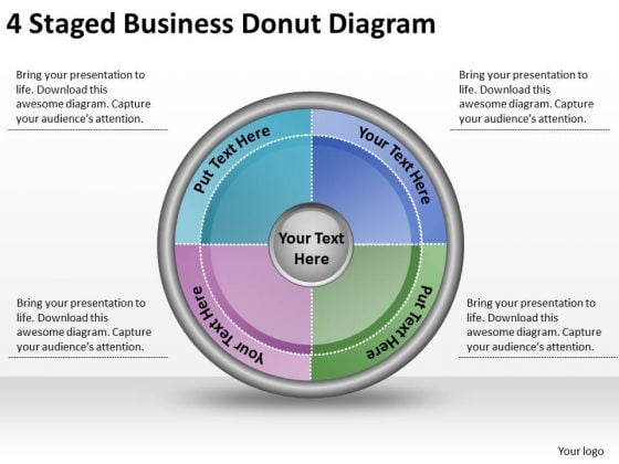 Timeline Ppt Template 4 Staged Business Donut Diagram Timeline Ppt Template 4 Staged Business Donut Diagram