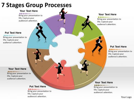 Timeline Ppt Template 7 Stages Group Processes