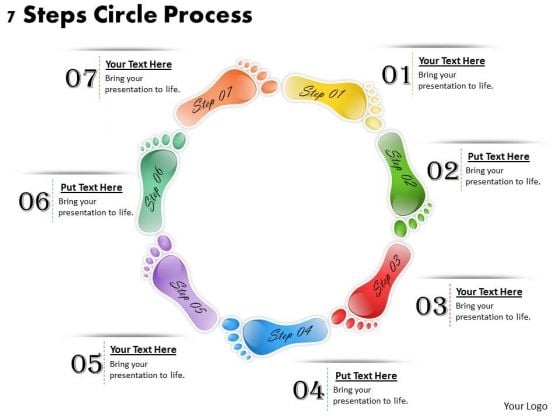 Timeline Ppt Template 7 Steps Circle Process