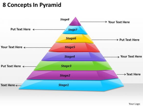 Timeline Ppt Template 8 Concepts In Pyramid Timeline Ppt Template 8 Concepts In Pyramid