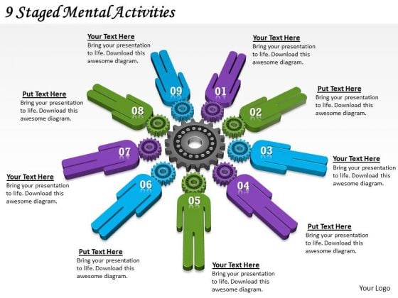Timeline Ppt Template 9 Staged Mental Activities Timeline Ppt Template 9 Staged Mental Activities