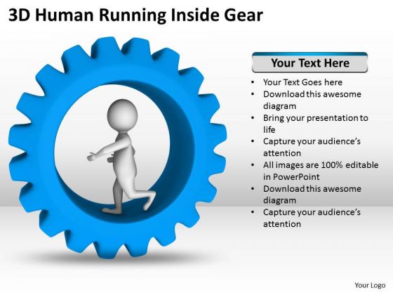 Top Business People 3d Human Running Inside Gear PowerPoint Slides Top Business People 3d Human Running Inside Gear PowerPoint Slides
