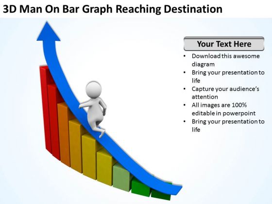 Top Business People 3d Man On Bar Graph Reaching Destination PowerPoint Slides Top Business People 3d Man On Bar Graph Reaching Destination PowerPoint Slides