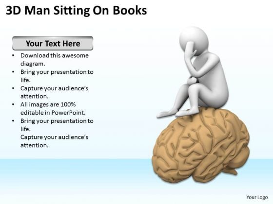 Top Business People 3d Man Sitting On Brain PowerPoint Templates Top Business People 3d Man Sitting On Brain PowerPoint Templates