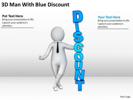 Top Business People 3d Man With Blue Discount PowerPoint Templates