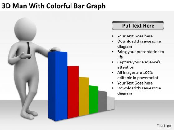 Top Business People 3d Man With Colorful Bar Graph PowerPoint Templates Top Business People 3d Man With Colorful Bar Graph PowerPoint Templates