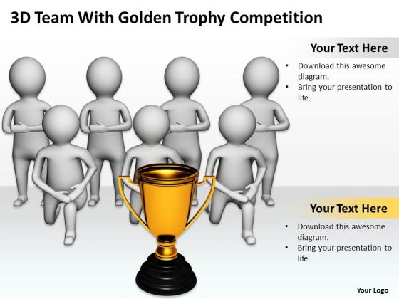 Top Business People 3d Team With Golden Trophy Competition PowerPoint Templates Top Business People 3d Team With Golden Trophy Competition PowerPoint Templates