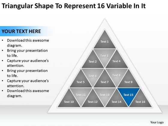 Triangular Shape To Represent 16 Variable In It Business Plan Company PowerPoint Slides Triangular Shape To Represent 16 Variable In It Business Plan Company PowerPoint Slides