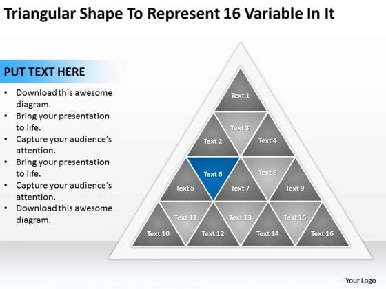 Triangular Shape To Represent 16 Variable In It Ppt Free Sample Business Plans PowerPoint Slides Triangular Shape To Represent 16 Variable In It Ppt Free Sample Business Plans PowerPoint Slides