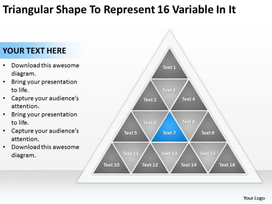 Triangular Shape To Represent 16 Variable In It Sample Business Plans Free PowerPoint Slides Triangular Shape To Represent 16 Variable In It Sample Business Plans Free PowerPoint Slides
