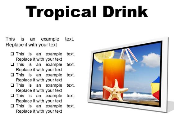 Trophical Drink Holidays PowerPoint Presentation Slides F