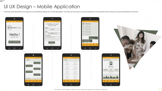 UI UX Design Mobile Application Information PDF - PowerPoint Templates