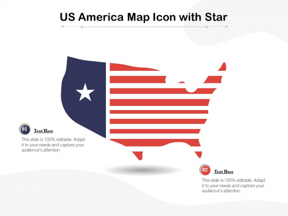 US America Map Icon With Star Ppt PowerPoint Presentation Outline Demonstration
