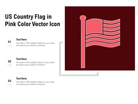 US Country Flag In Pink Color Vector Icon Ppt PowerPoint Presentation Gallery Example PDF