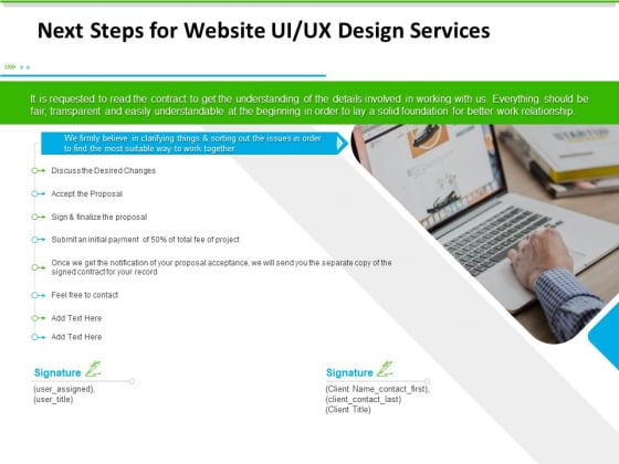 UX Design Services Next Steps For Website UI UX Design Services Formats PDF UX Design Services Next Steps For Website UI UX Design Services Formats PDF