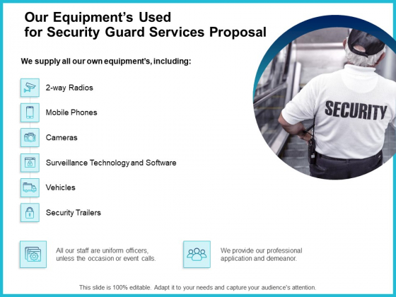 Uniformed Security Our Equipments Used For Security Guard Services Proposal Template PDF Uniformed Security Our Equipments Used For Security Guard Services Proposal Template PDF
