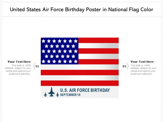 United States Air Force Birthday Poster In National Flag Color Ppt PowerPoint Presentation Gallery Icon PDF