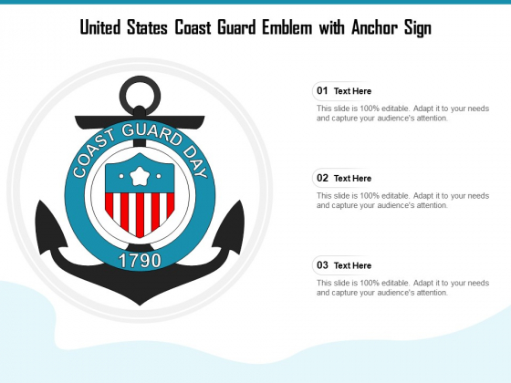 United States Coast Guard Emblem With Anchor Sign Ppt PowerPoint Presentation Ideas Themes PDF